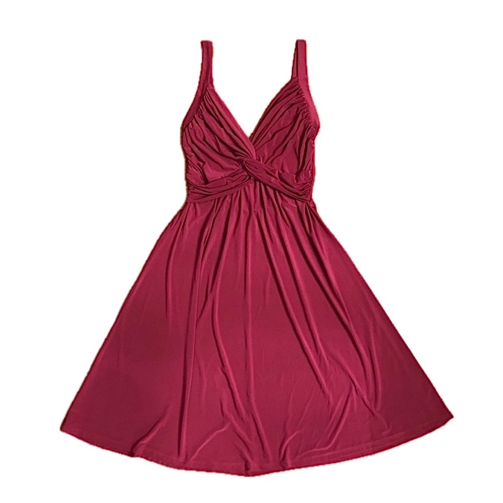 Knotted VNeck Magenta Cocktail Dress - FINAL PRICE